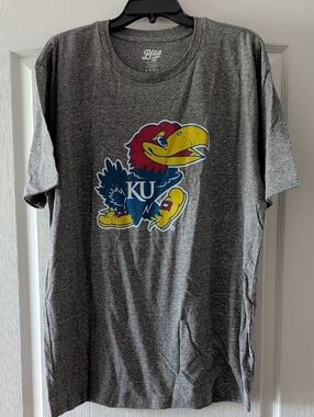 Blue 84 Kansas U Jayhawk Logo Tee XL Heather Gray